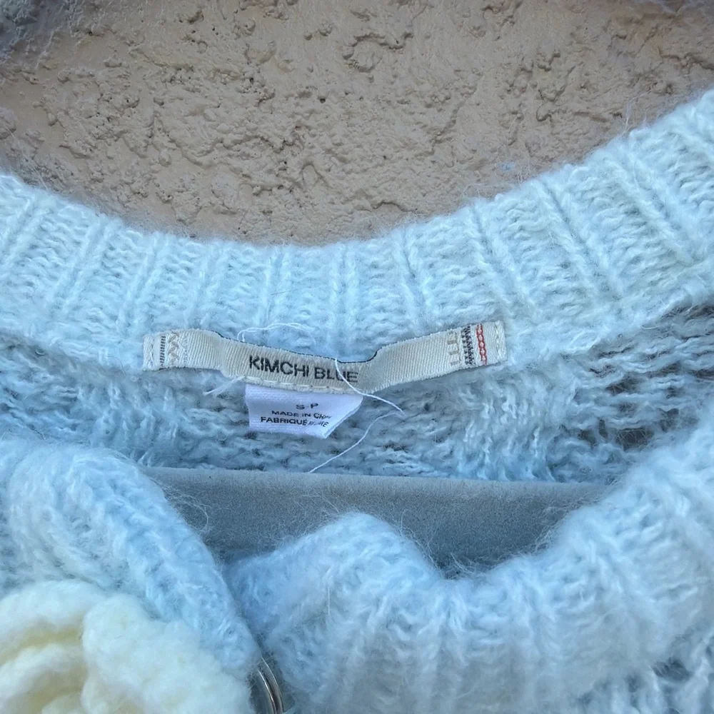 Kimchi Blue Sky Blue Cardigan with Cream Floral Details - Picture 4 of 7